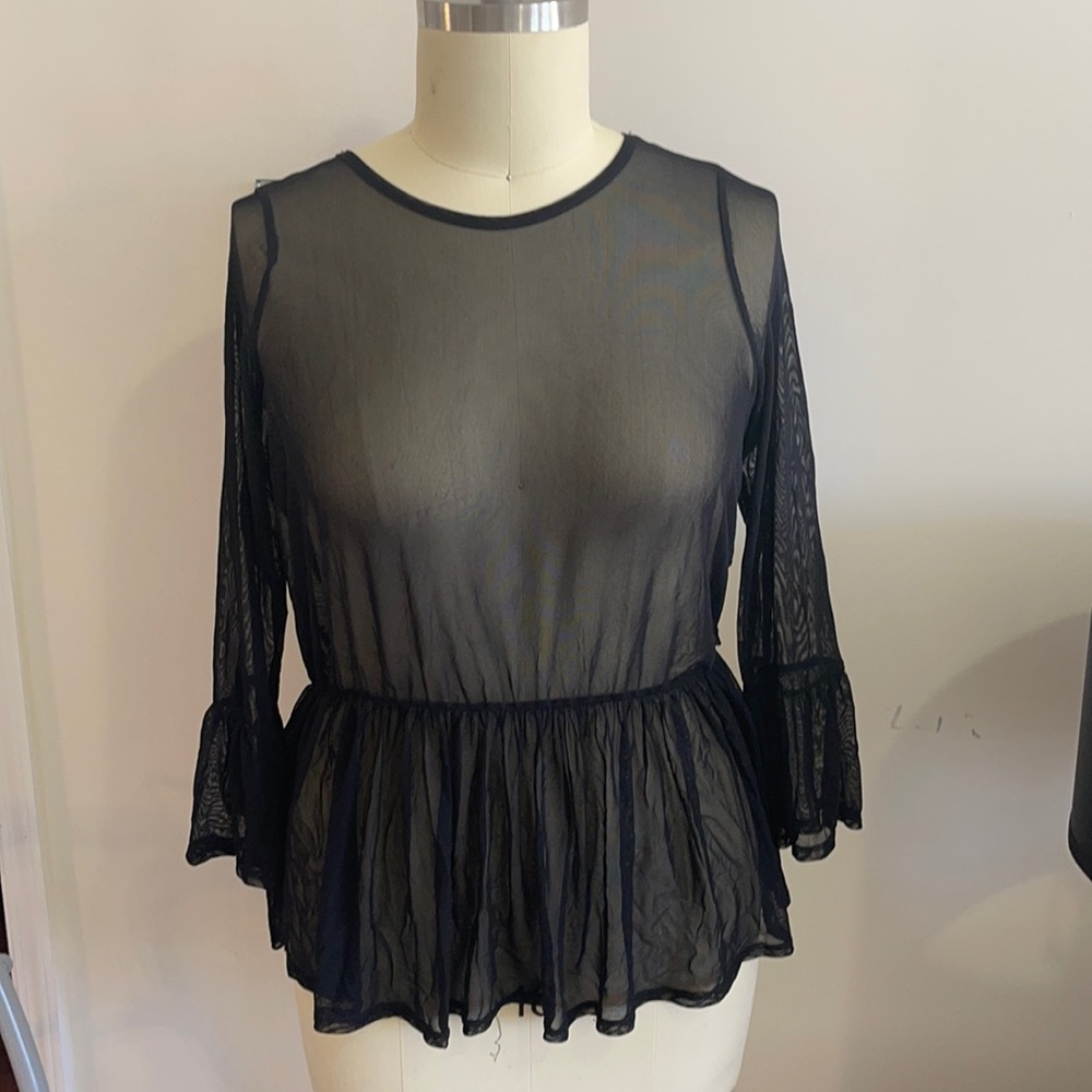 Fashion to Figure Peplum Mesh Top